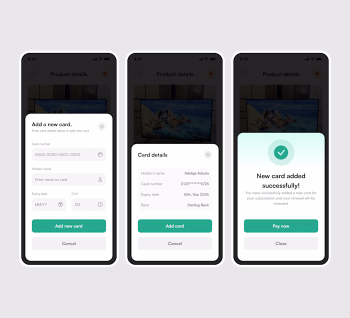 Project: Add Card Flow (Subscription