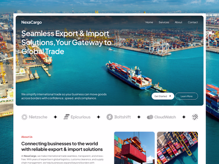NexaCargo – Logistics Landing Page Design