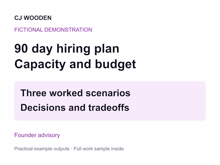 90 Day Hiring Capacity and Budget Plan Demo