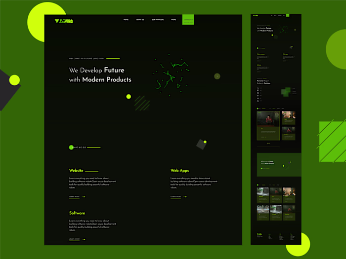 Future Junction Co JP Landing Page | Cyberpunk Neon Themed