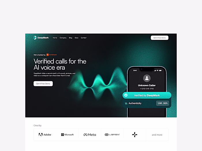 DeepMark (YC F26)  Landing Page Redesign