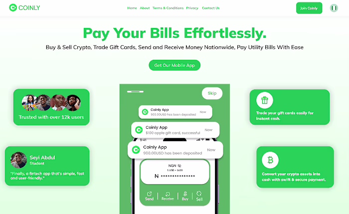 fintech landing page