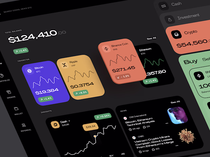 UX UI design for crypto wallet