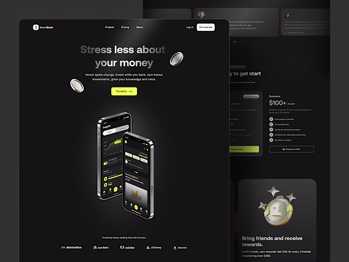 SmartBank - Fintech SaaS Landing Page