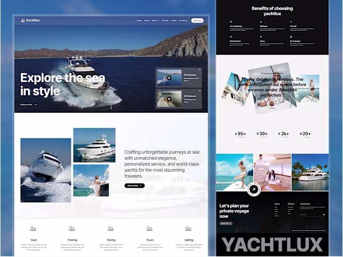 YachtLux – Luxury Yacht Charter Website Design - YachtLux