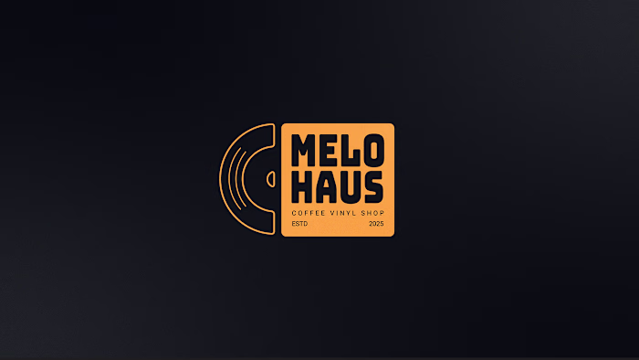 Melo Haus Coffee Vinyl Shop Logo Design