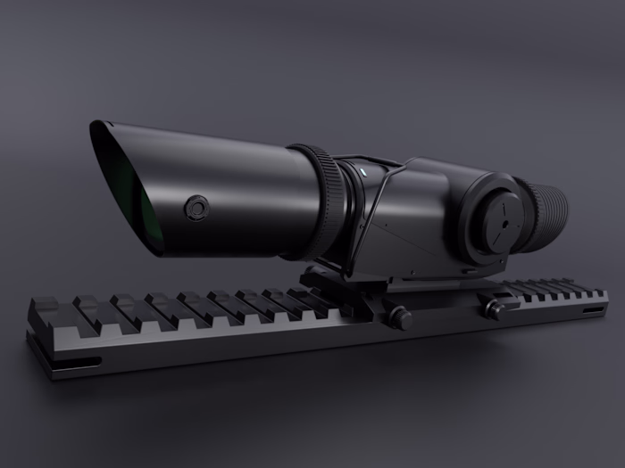 Laser scope modelled as a
