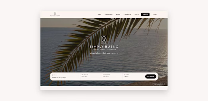 Direct booking website for Simply