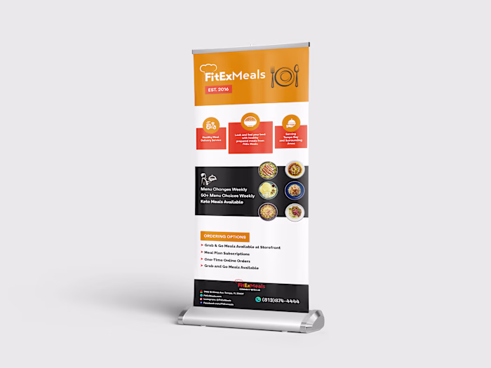 Pop-up standing banner