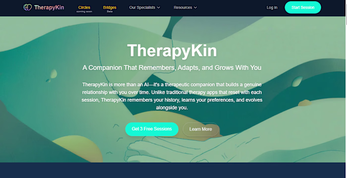 https://therapykin.ai/ AI therapeutic companion with persist...