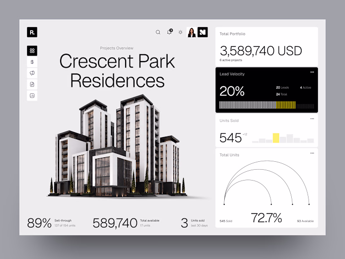 Real Estate CRM & Property Sales Dashboard