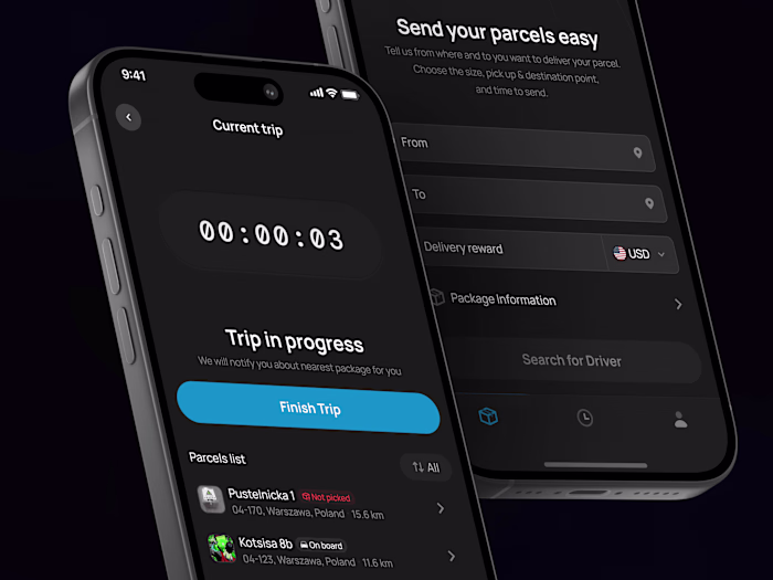 Ligo - Parcel delivery app design