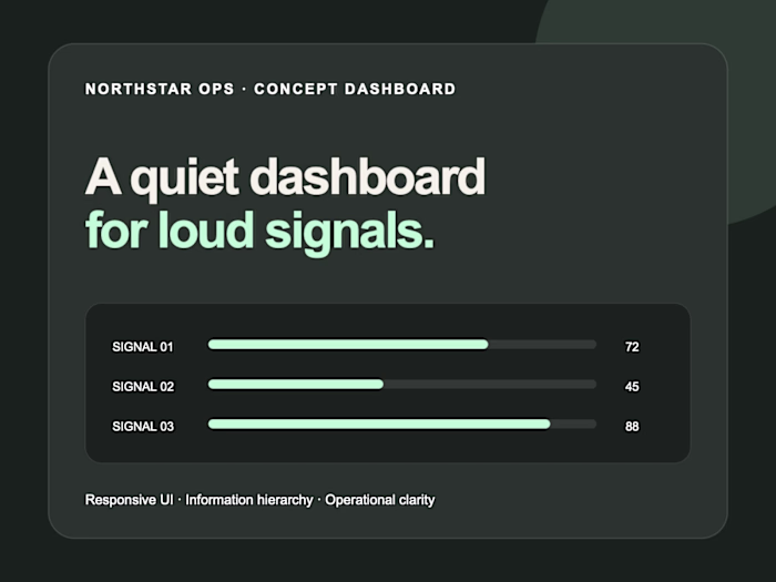 Northstar Ops Dashboard Concept