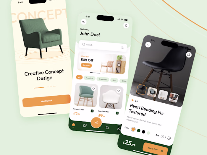 Furniture App - E-commerce Shop UI Design