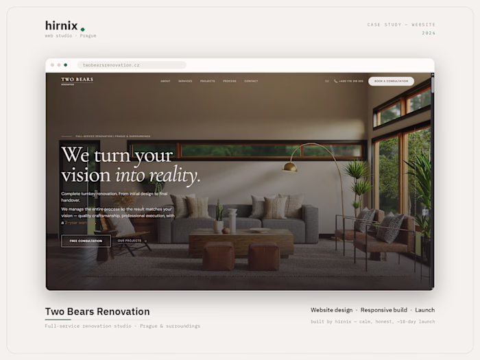 Two Bears Renovation — website
