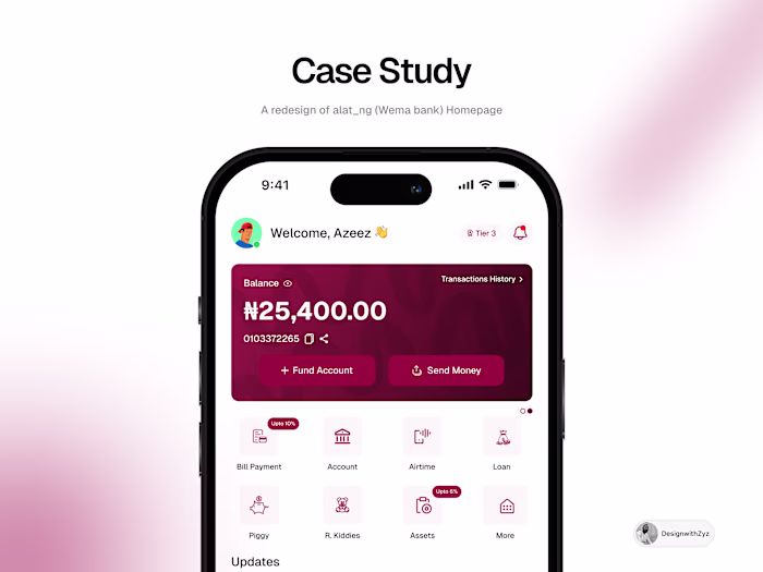 Case Study on an existing fin app (Redesign)