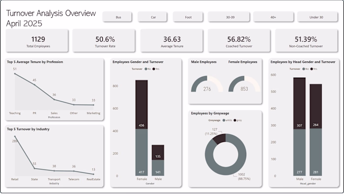 Turnover Analysis Dashboard