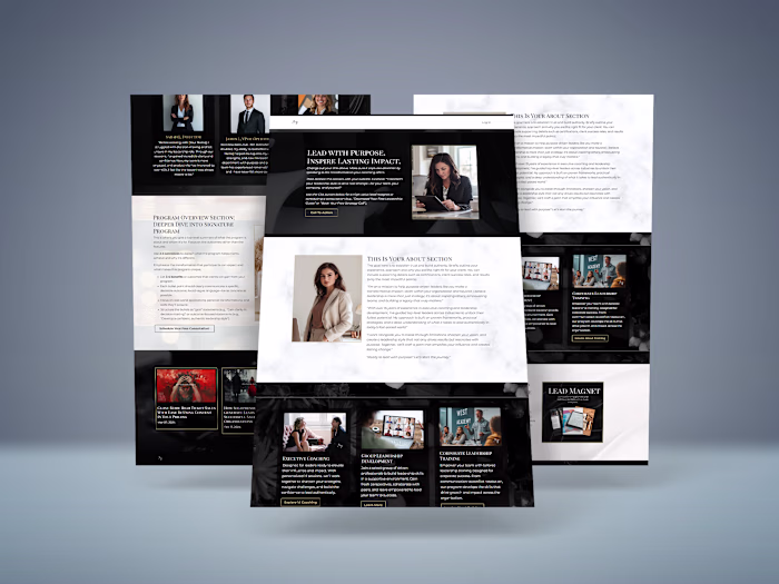 Leadership Coaching | Reusable Kajabi Website Template