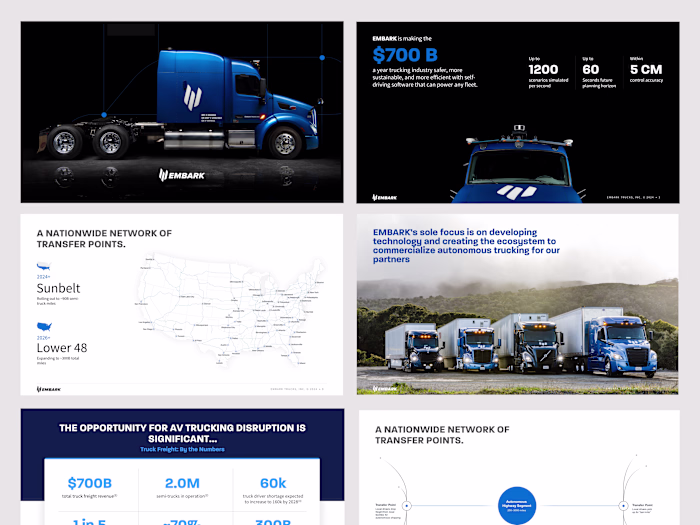 Embark Trucks Pitch Deck Design