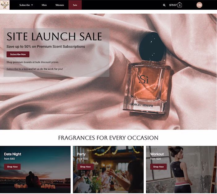 E-commerce Platform Development for Newlyweds Fragrances