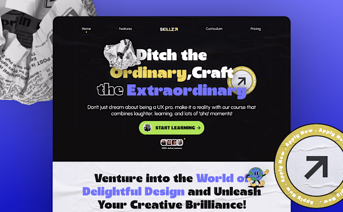 UX Cohort Landing Page Design