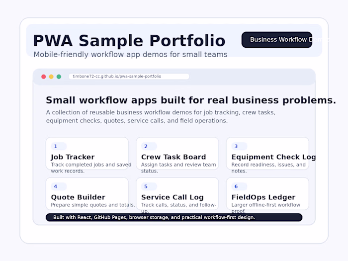 PWA Sample Portfolio: Workflow App Demos