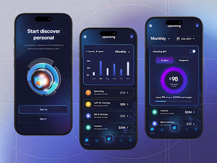 Personal Finance App UI Design || This project explores a Pr...