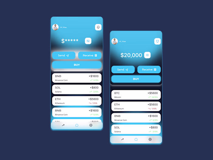 Crypto Wallet Mobile App Interface