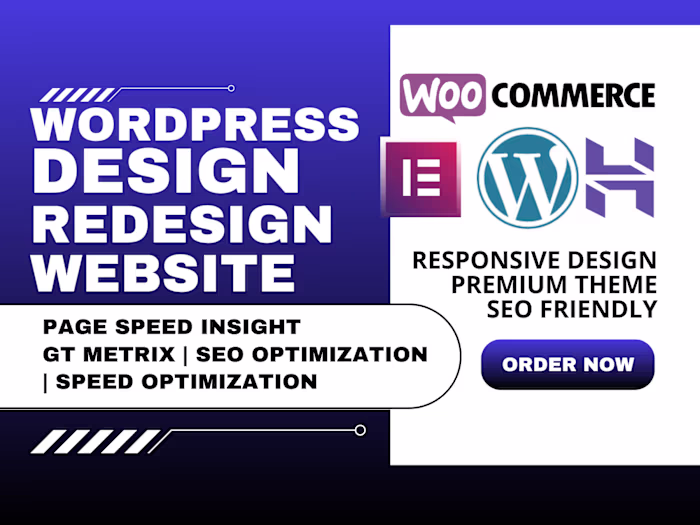 Wordpress website design & Redesign speed optimization SEO