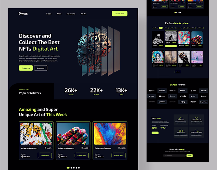 NFT Marketplace Website - Landing Page :: Behance