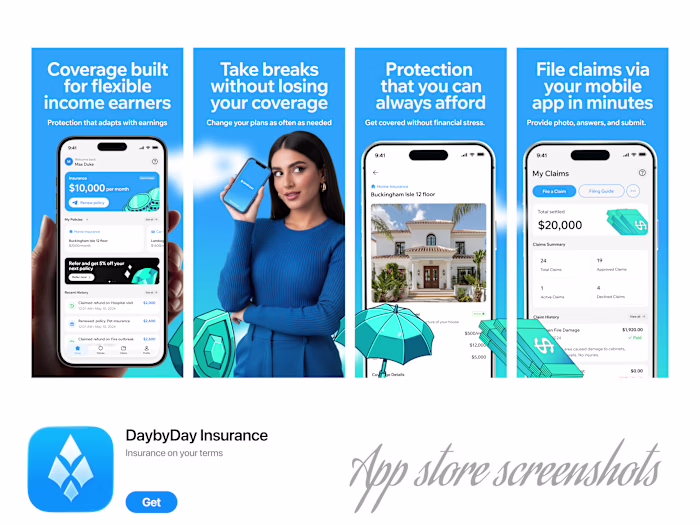 App store screenshots designed to