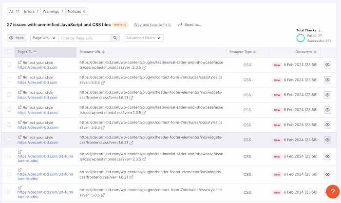Website problem hunting