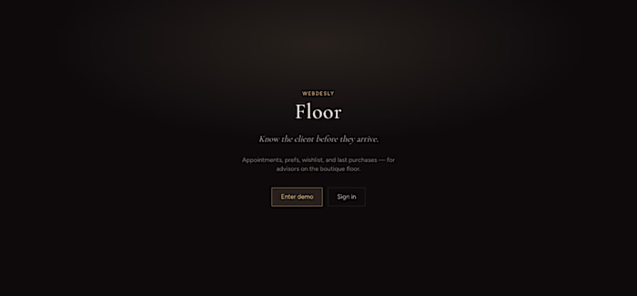Webdesly Floor — VIP Clienteling
