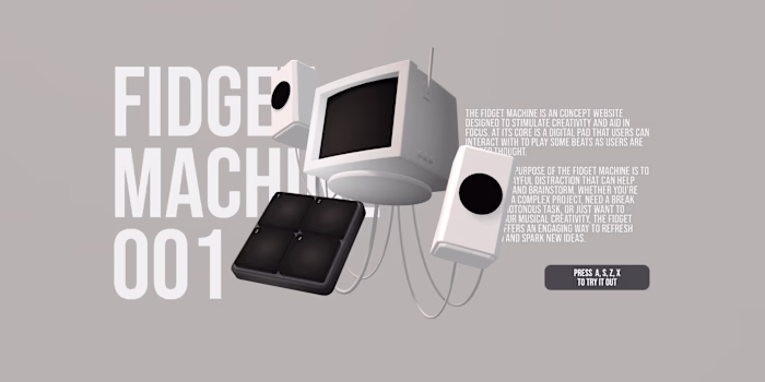 Fidget Machine Spline concept website