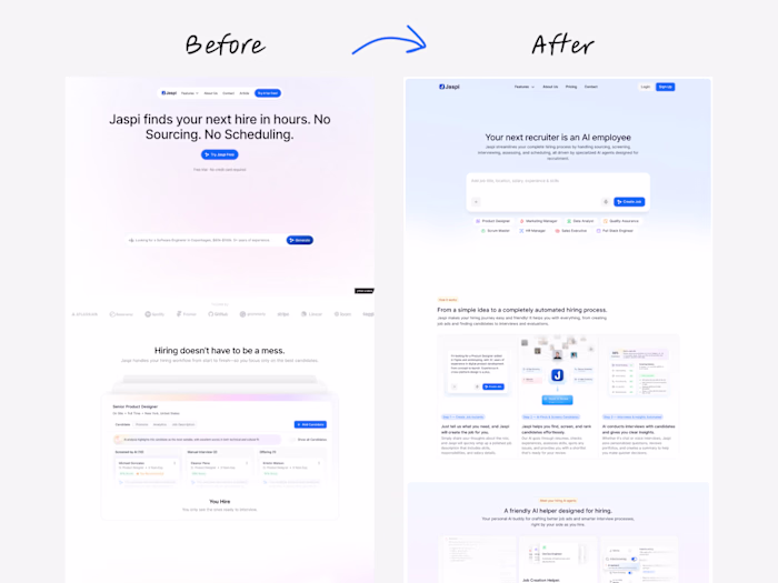 Landing Page Redesign for Jaspi – From Technical to Human