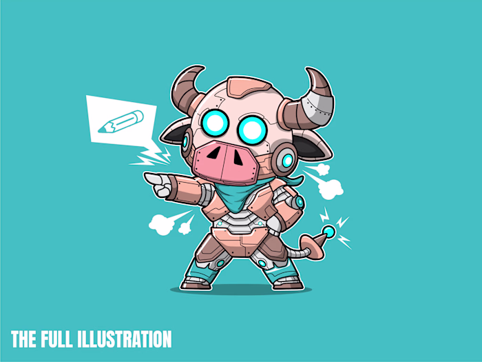 Cyber Mecha Bull – Character Illustration
