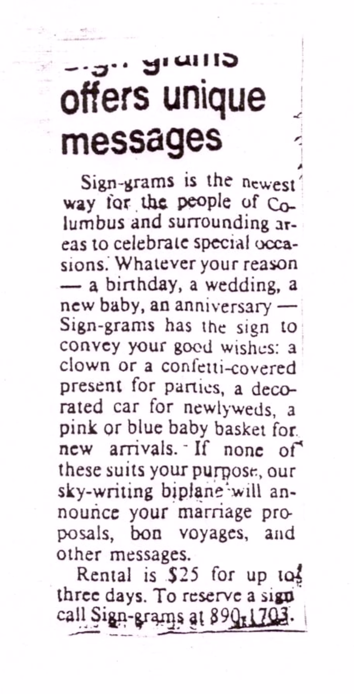 Sign-grams Offers Unique Messages