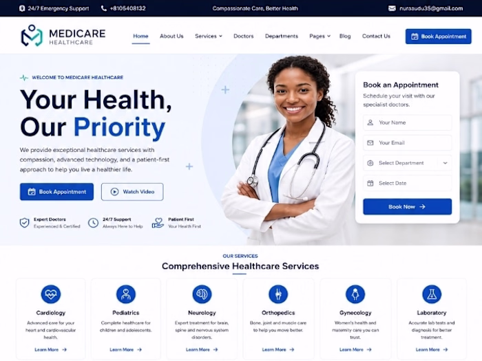 “Modern Healthcare Website Design & Development