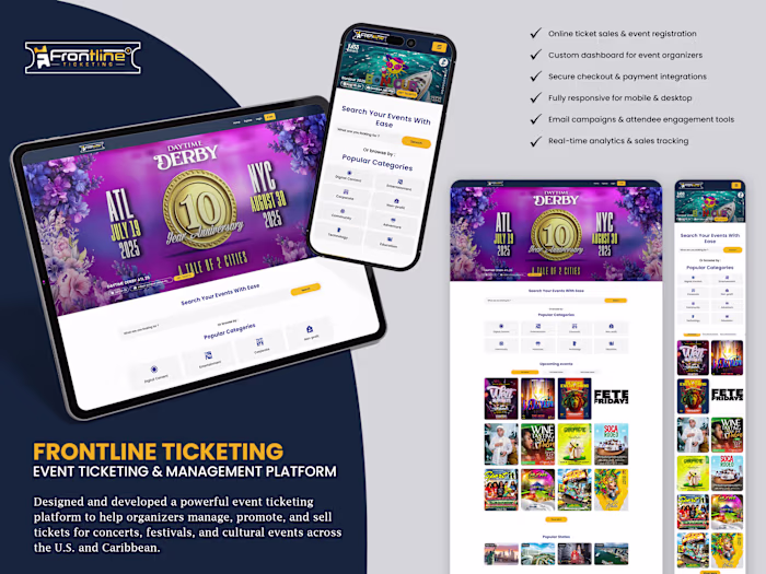 Frontlineticketing Website Development