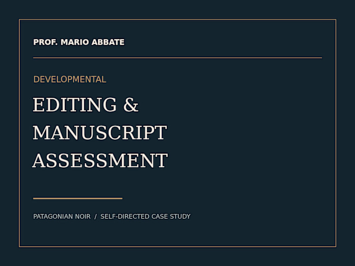 Developmental Editing & Manuscript Assessment