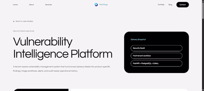 Vulnerability Intelligence Platform — Security SaaS