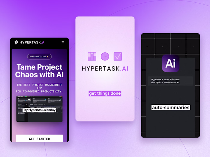 Motion Graphics Videos for Hypertask.ai Social Media Content