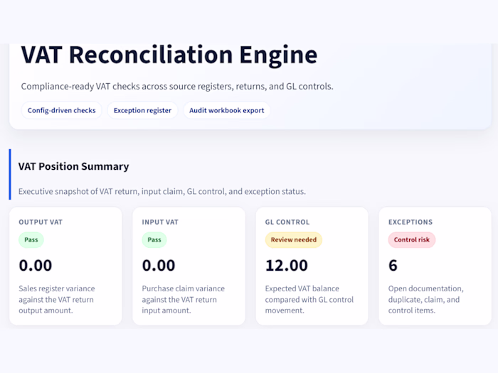 A compliance-focused VAT reconciliation tool