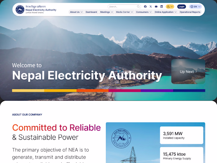 Website Design for NEA, Nepal