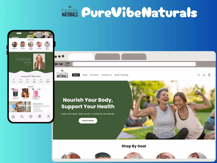 Complete eCommerce Experience for Purevibe Naturals