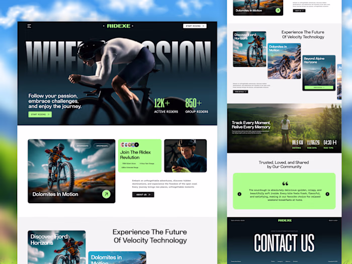 Bicycle Rider Website UIUX Design