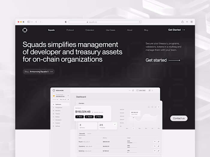 Squads — SaaS/Finance (Redesigned website)