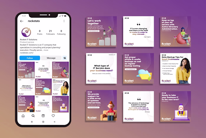 Rocket IT Instagram Branding Overhaul