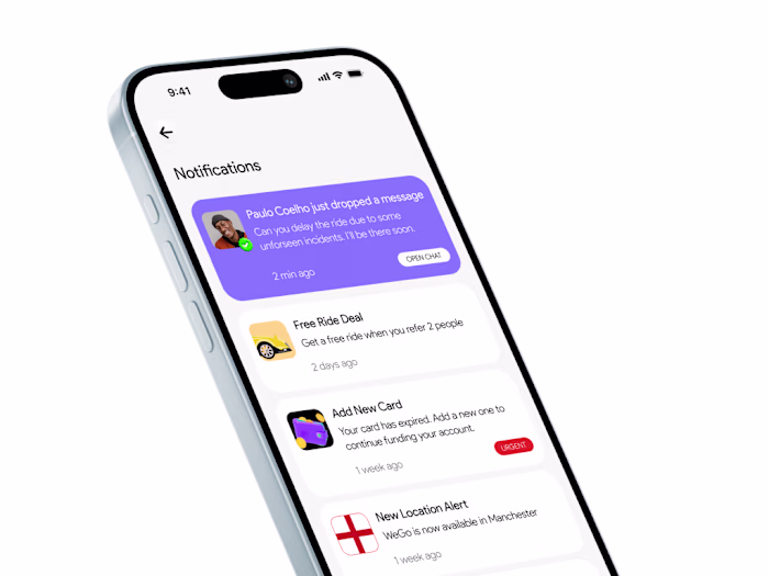 Notifications screen UX-focused UI design