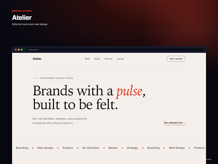 Atelier — Design Studio (Concept)